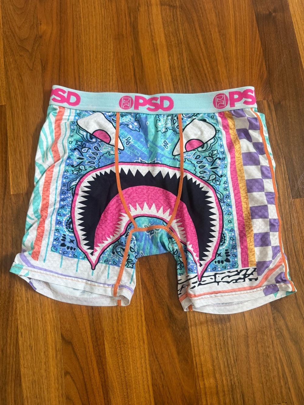 PSD Multicolor Shark-Mouth Pattern Boxer Briefs